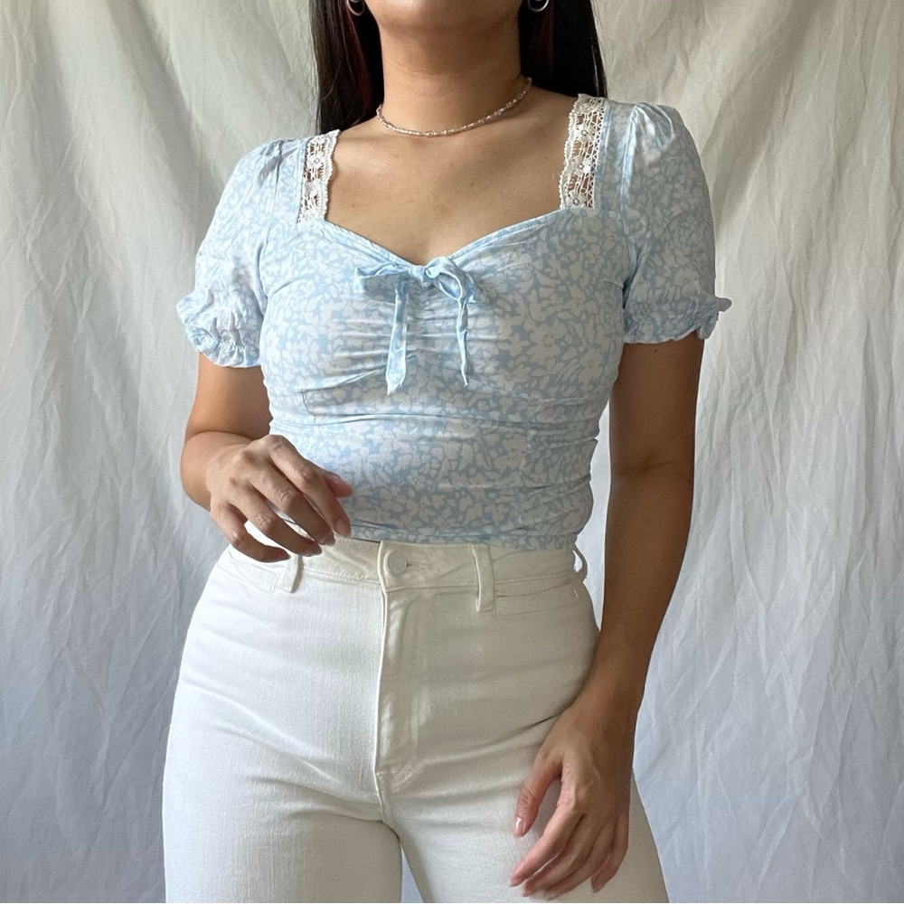 Light blue floral Top